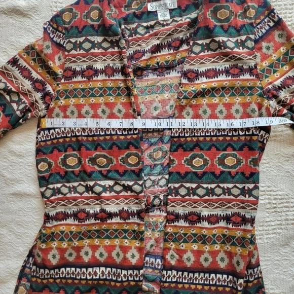 Aztec Geo Print Cardigan Jacket - Picture 7 of 10